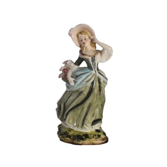 Vintage Arnart Victorian Lady Porcelain Figurine Japan 6.5 Inches Tall - Picture 1 of 5